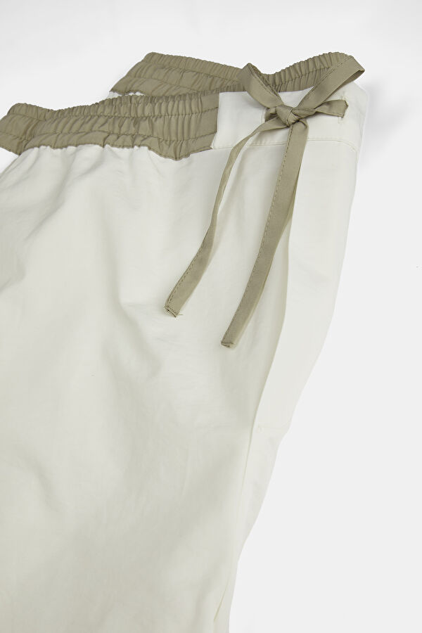 Relax Fit Ecru Wide Leg Men's Trousers 5