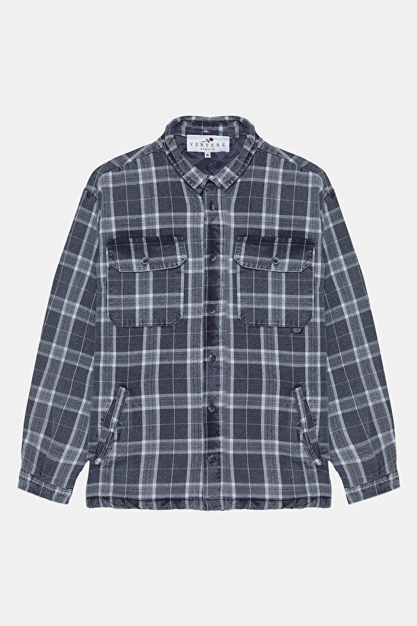 Relax Fit Blue Plaid Men's Shirt