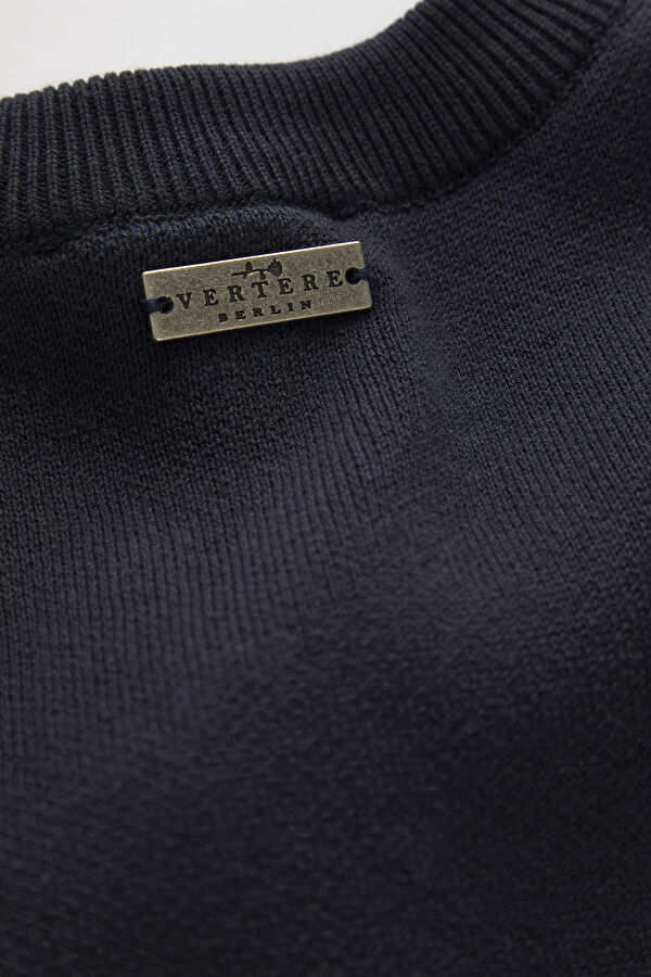 Siyah Relax Kalıp Bisiklet Yaka Erkek Sweatshirt 6