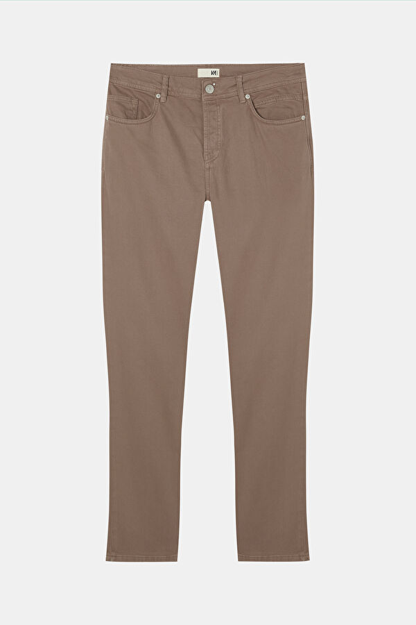 Light Brown Slim Fit Organic Cotton Men's Trousers 3