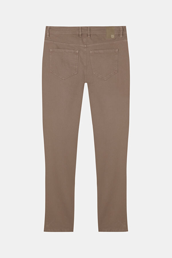 Light Brown Slim Fit Organic Cotton Men's Trousers 4