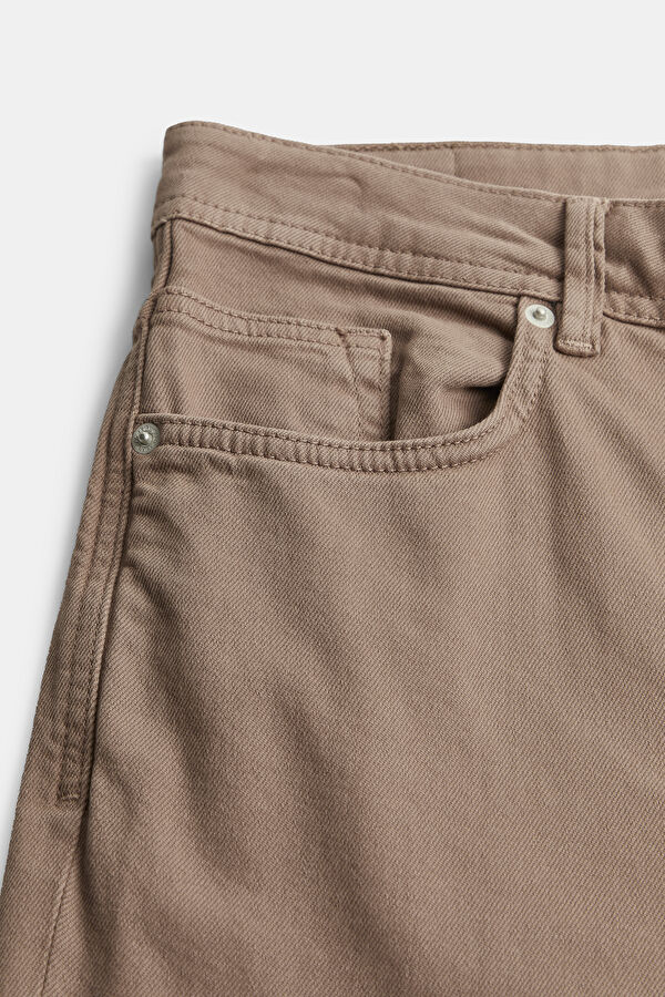 Light Brown Slim Fit Organic Cotton Men's Trousers 6