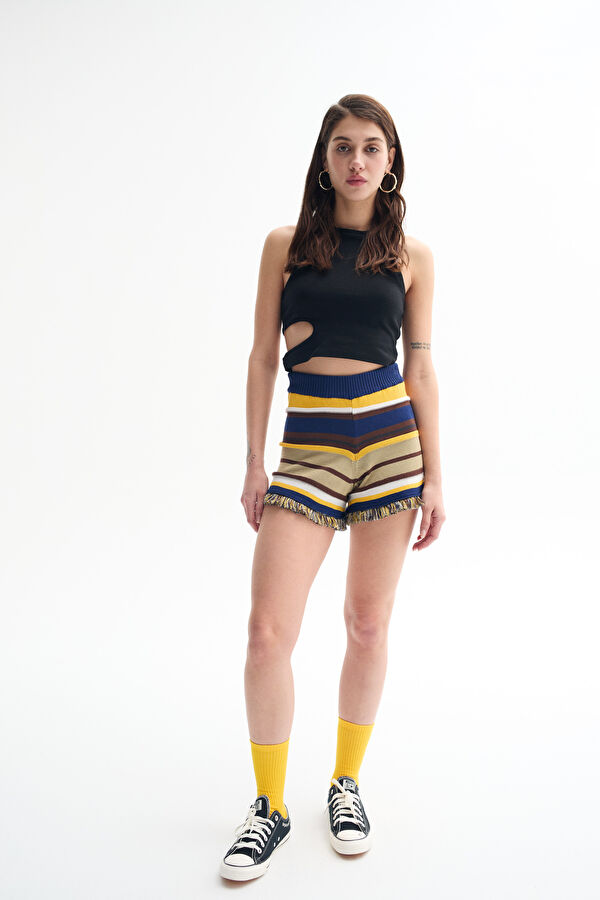 Colorful Striped Pattern Women's Shorts