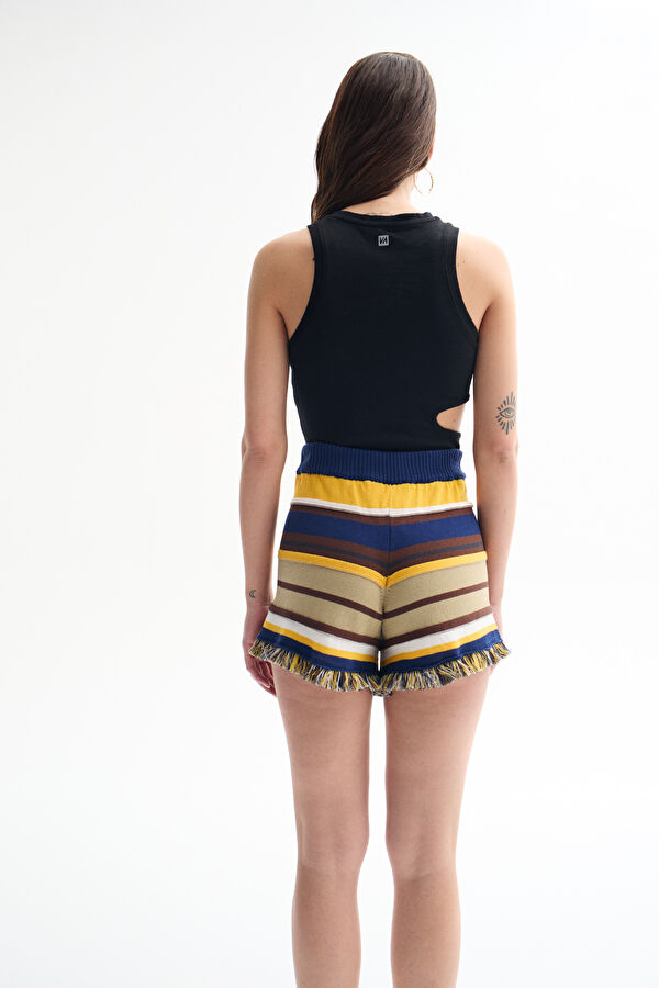Colorful Striped Pattern Women's Shorts 3