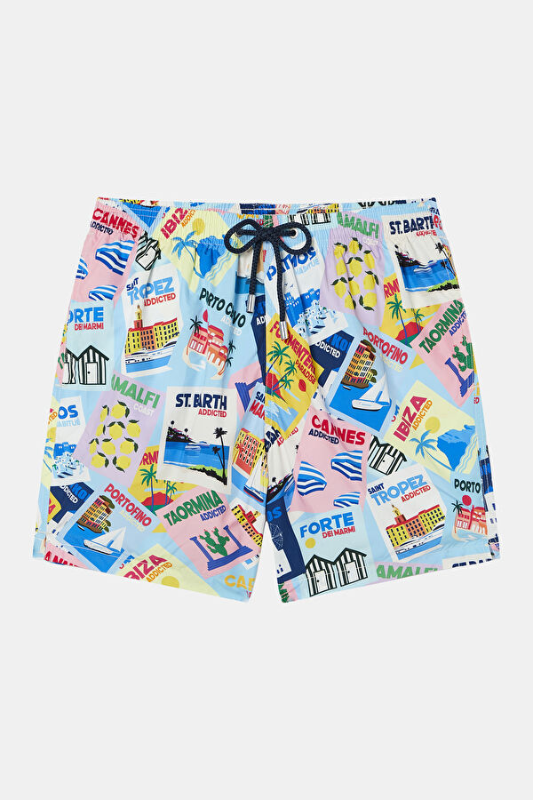 Colorful Patterned Elastic Men's Swimsuit