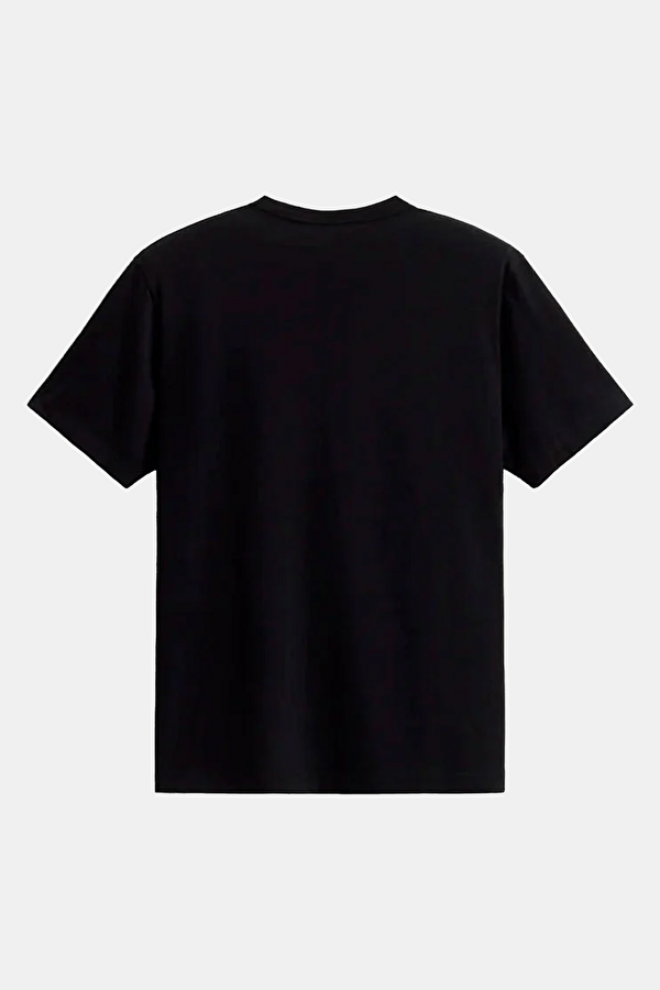 Bisiklet Yaka Baskılı Siyah T-Shirt 2
