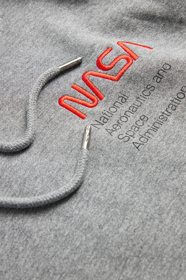 Grey Printed Hoodie Sweatshirt 7