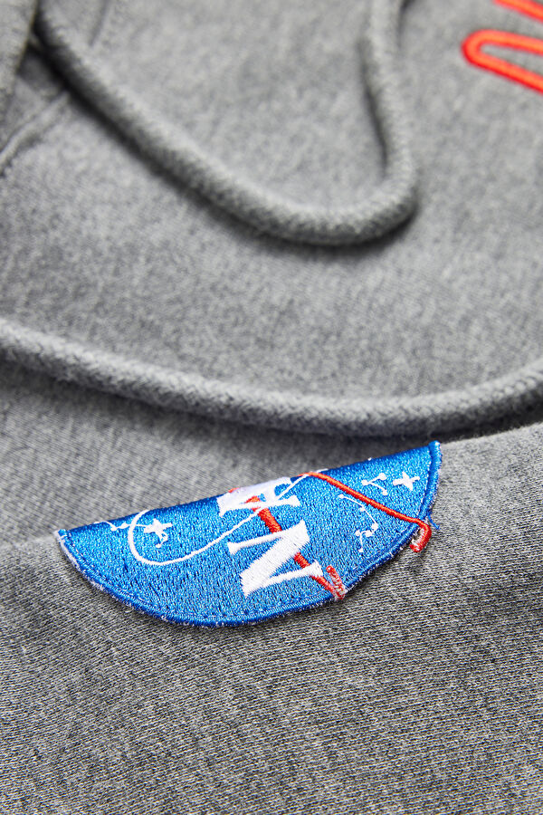 Grey Printed Hoodie Sweatshirt 9
