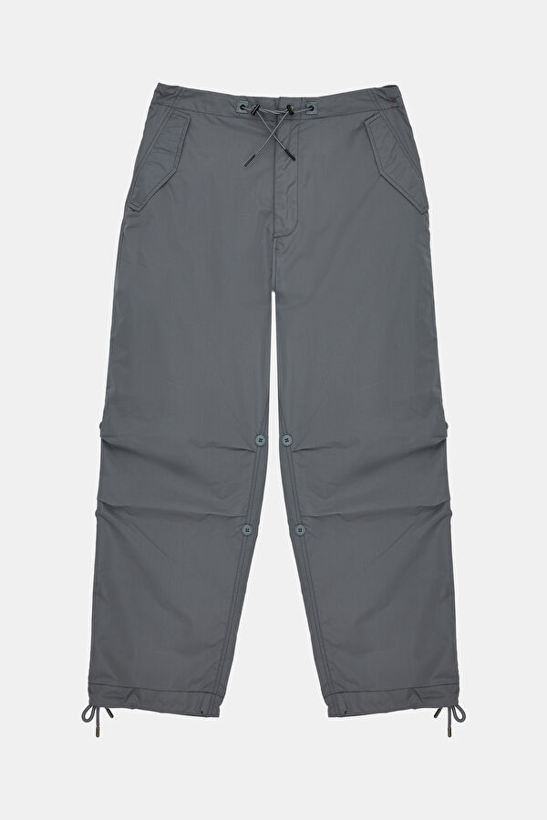 Relax Fit Grey Wide Leg Men's Trousers 4
