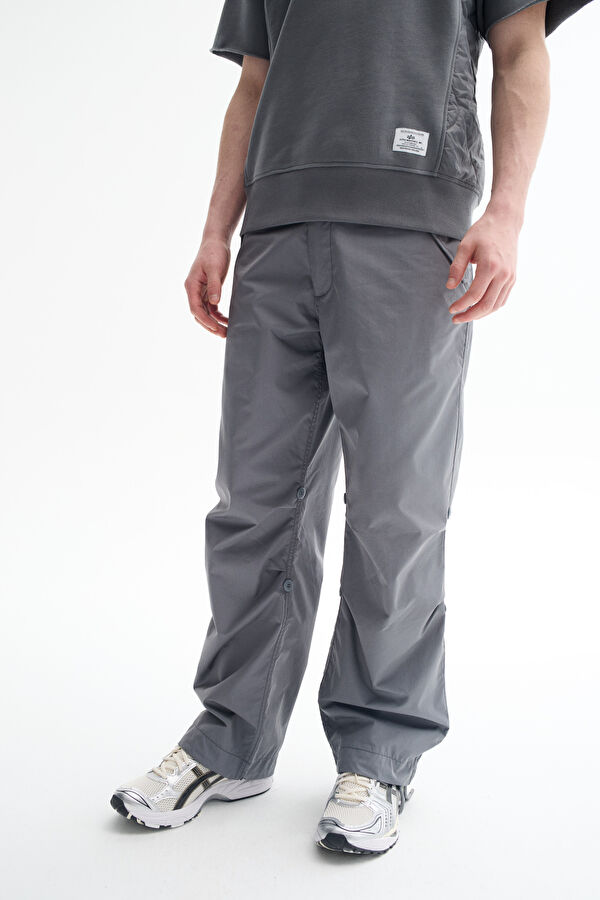 Relax Fit Grey Wide Leg Men's Trousers 2