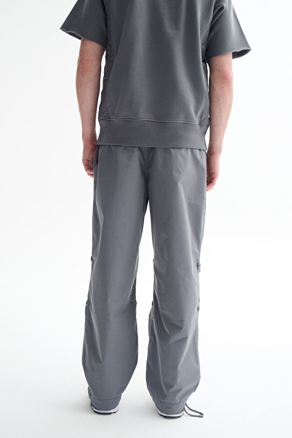 Relax Fit Grey Wide Leg Men's Trousers 3