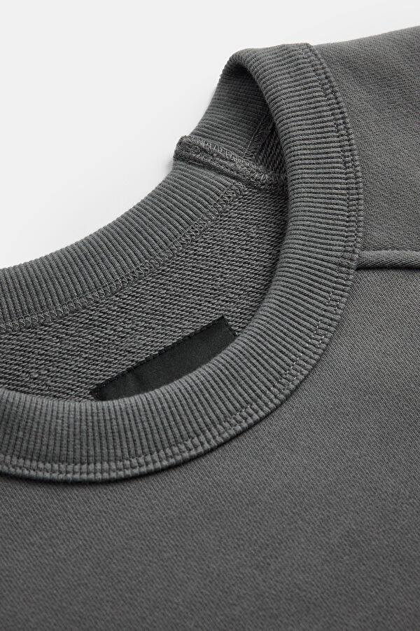 Gri Bisiklet Yaka Erkek Sweatshirt 6