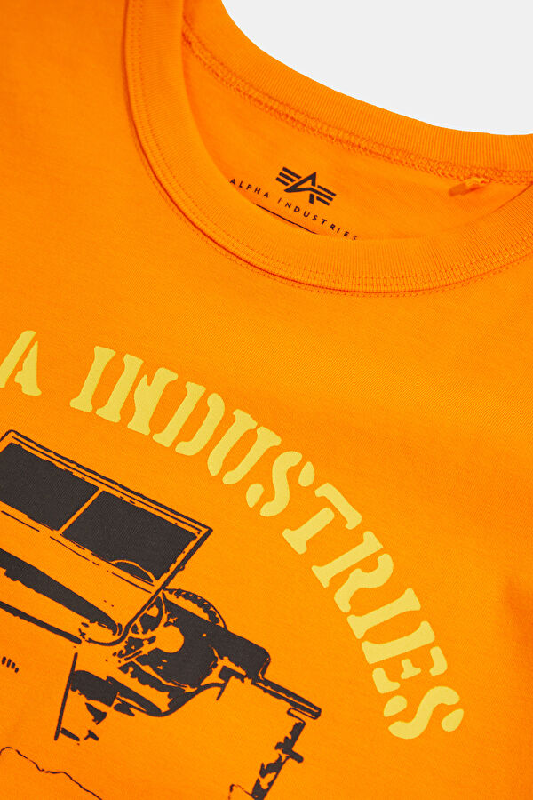 Orange Crew Neck Printed T-Shirt 3