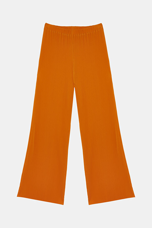 Orange Wide Leg Women's Trousers 3