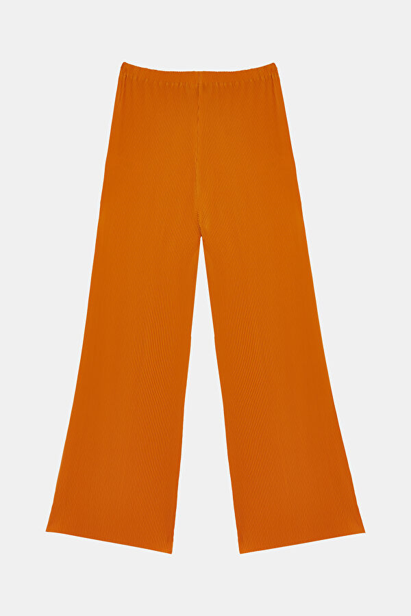Orange Wide Leg Women's Trousers 4