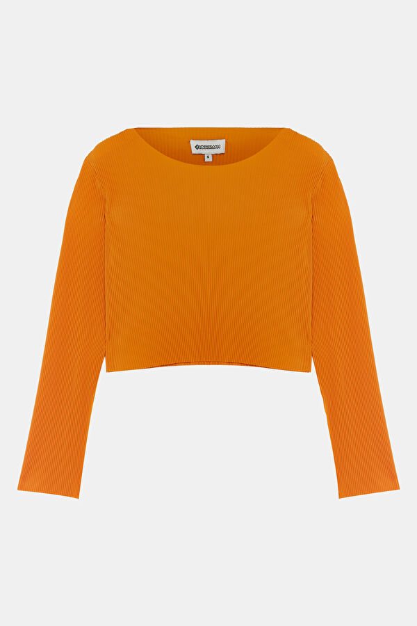 Orange Bicycle Collar Blouse 4