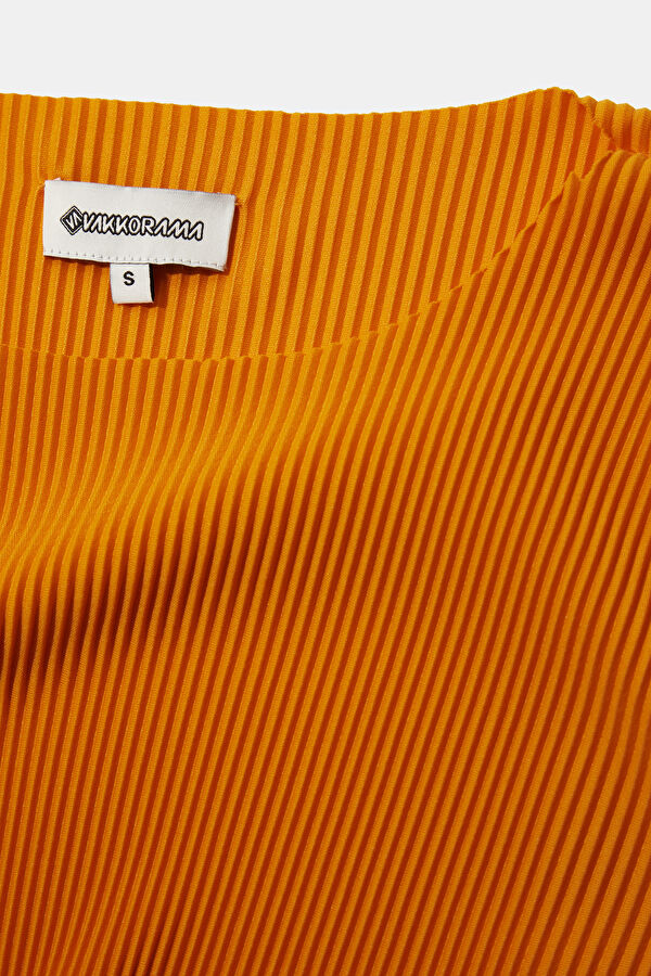 Orange Bicycle Collar Blouse 6