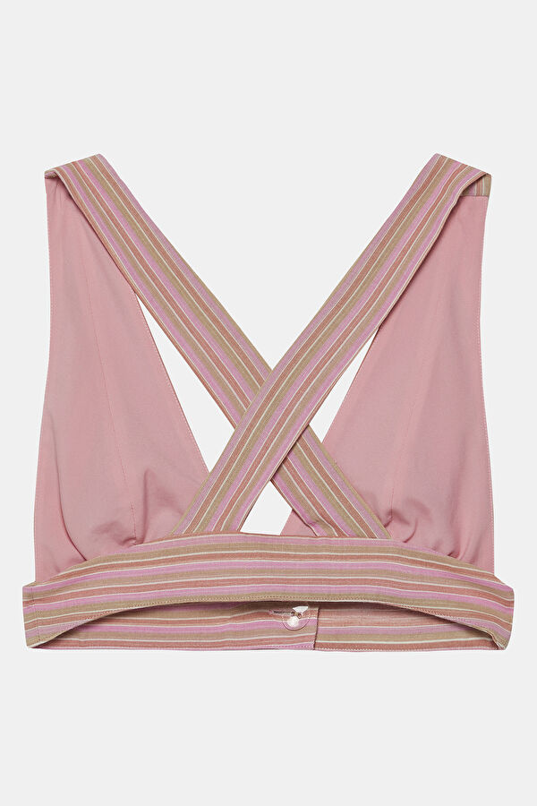 Colorful Striped Patterned Strappy Women's Blouse 2