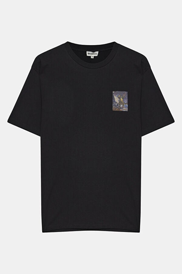 Black Crew Neck Printed Men's T-Shirt 3