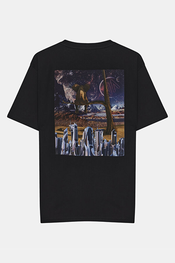 Black Crew Neck Printed Men's T-Shirt 4