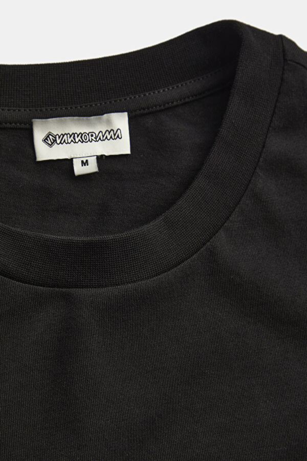 Black Crew Neck Printed Men's T-Shirt 5