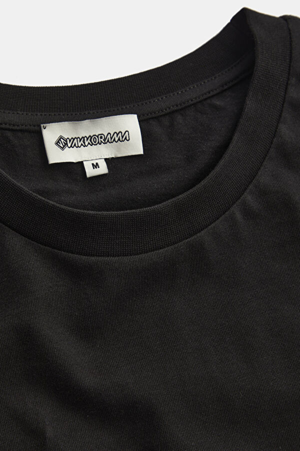 Black Printed Bicycle Collar Tshirt 6