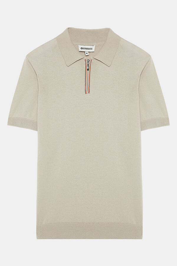 Polo Yaka Bej T-Shirt