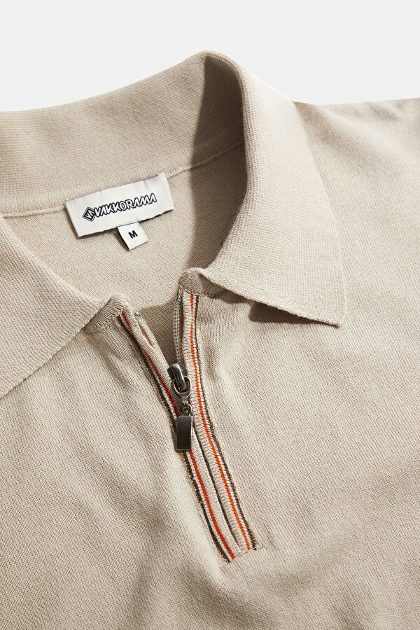 Polo Yaka Bej T-Shirt 3