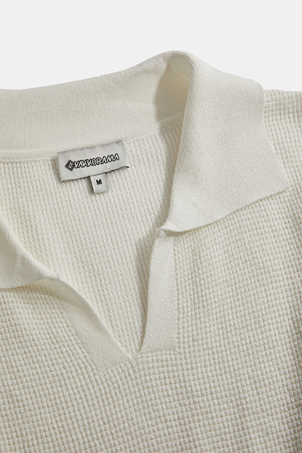 Ekru Polo Yaka T-Shirt 3