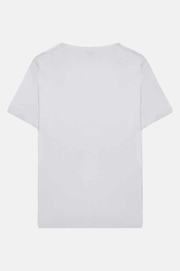 Beyaz Bisiklet Yaka T-Shirt 2