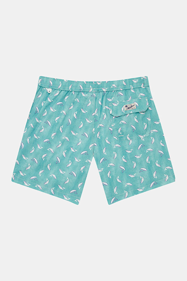 Green Patterned Elastic Swimsuit 2