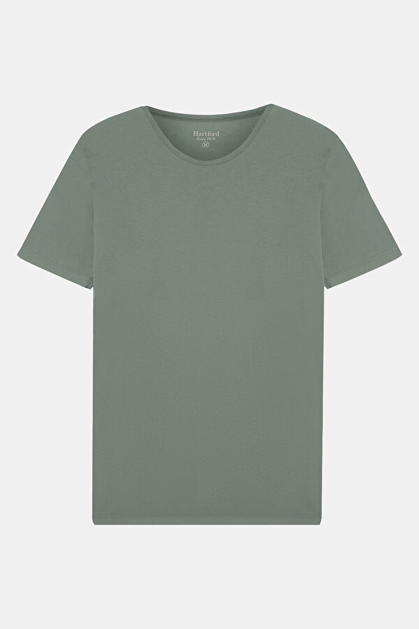Su Yeşili Bisiklet Yaka T-Shirt