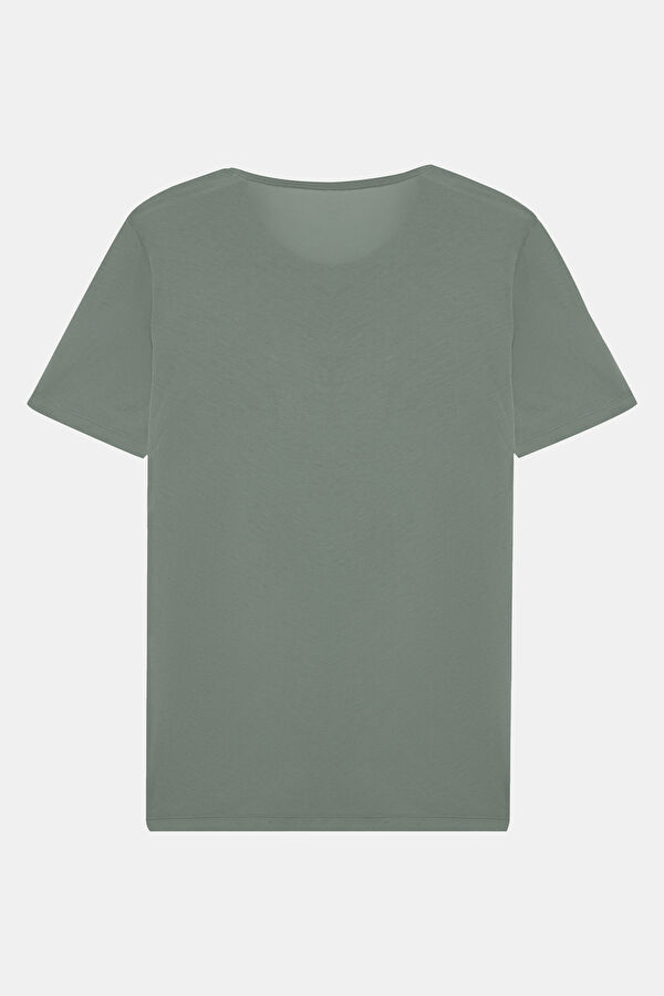 Su Yeşili Bisiklet Yaka T-Shirt 2