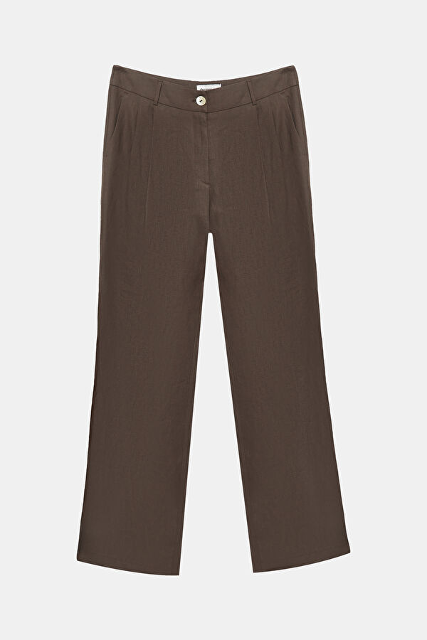 Coffee Wide Leg Women's Trousers