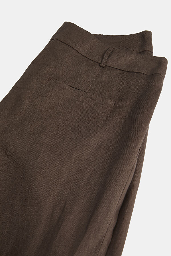 Coffee Wide Leg Women's Trousers 3