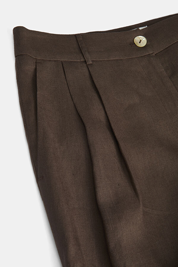 Coffee Wide Leg Women's Trousers 4