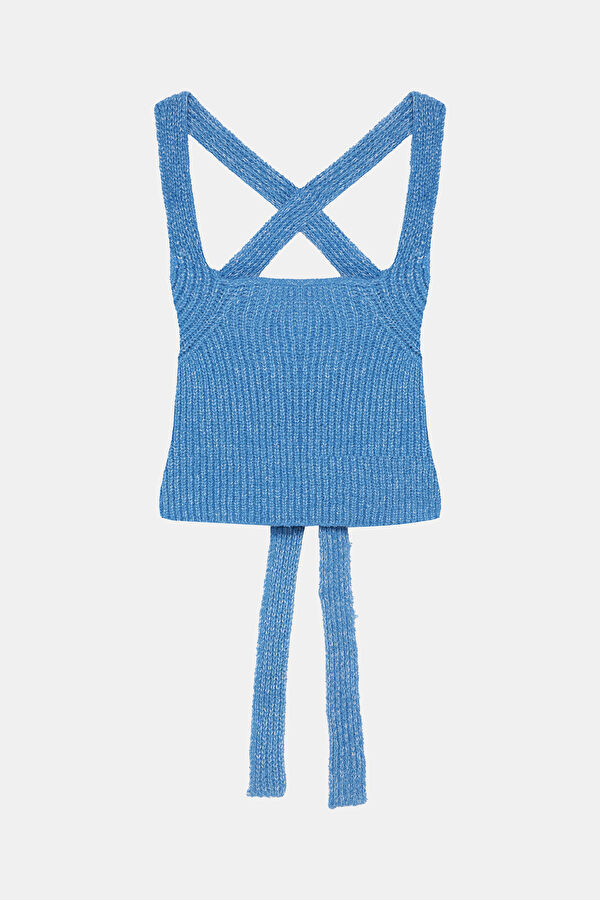 Blue Strappy Women's Blouse