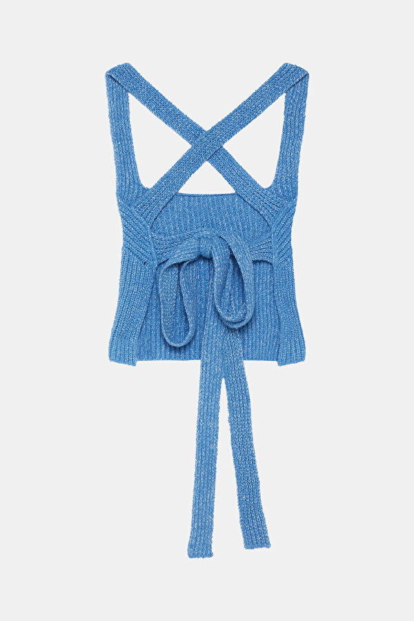 Blue Strappy Women's Blouse 2