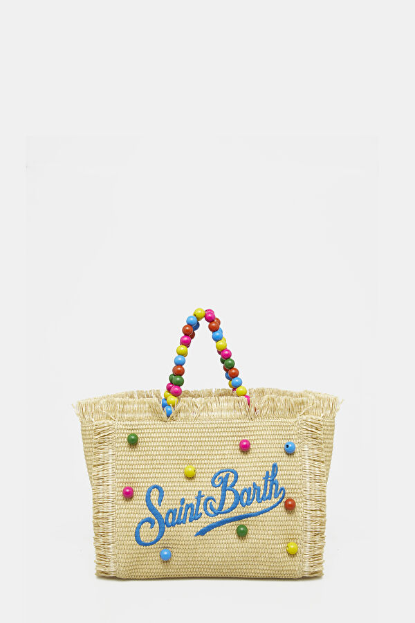 Colette Straw Bej Desenli Çanta