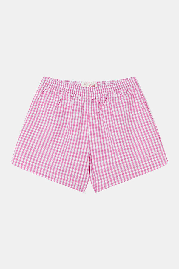 Pembe Ekose Şort