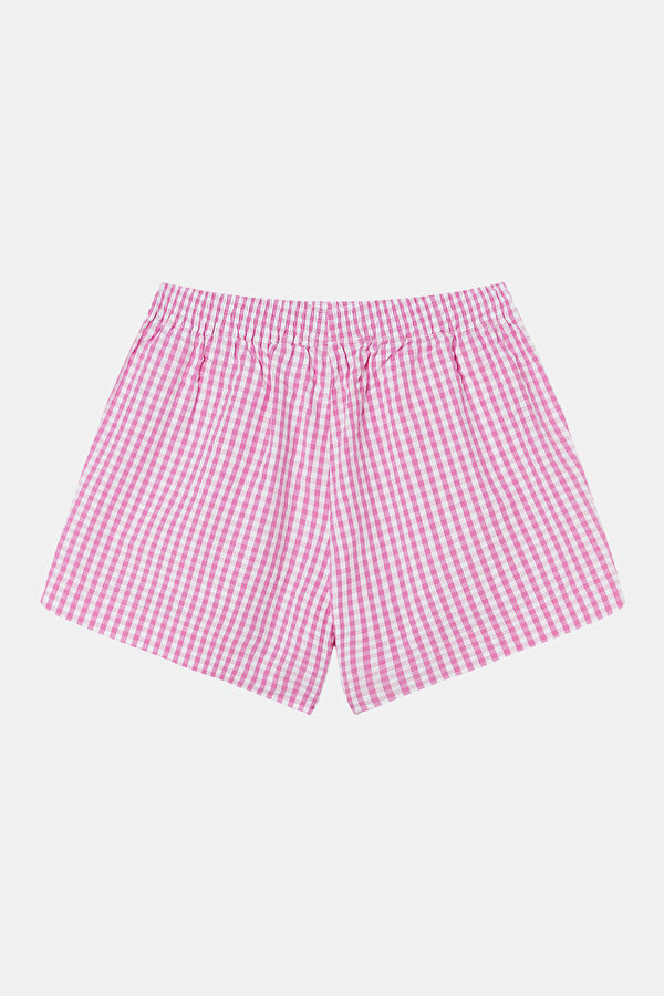 Pembe Ekose Şort 2