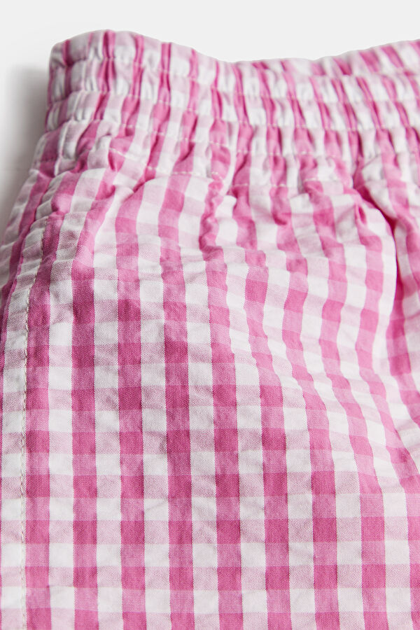 Pembe Ekose Şort 4