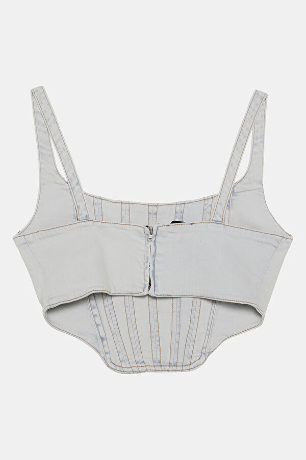 Ice Blue Strappy Women's Blouse 2