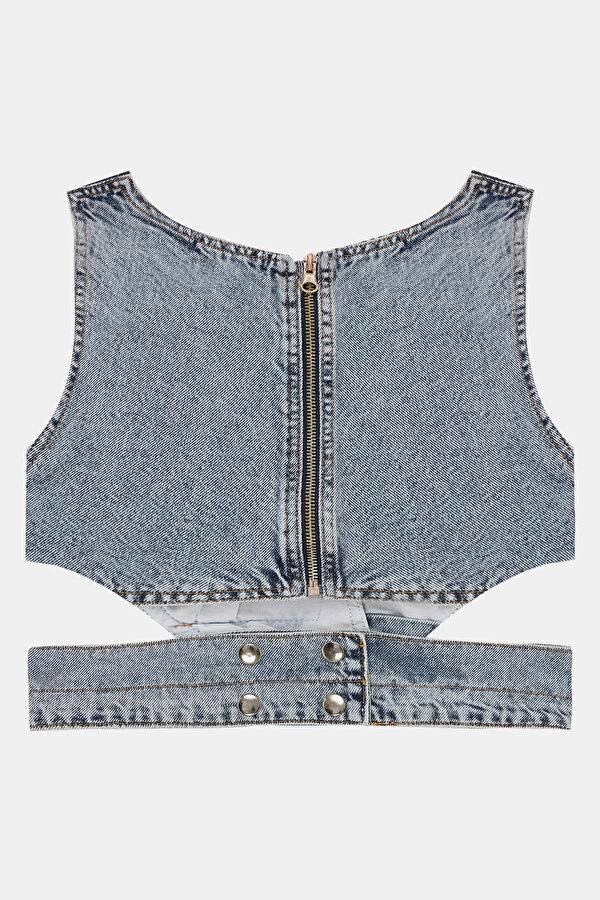 Blue Sleeveless Women's Blouse 2