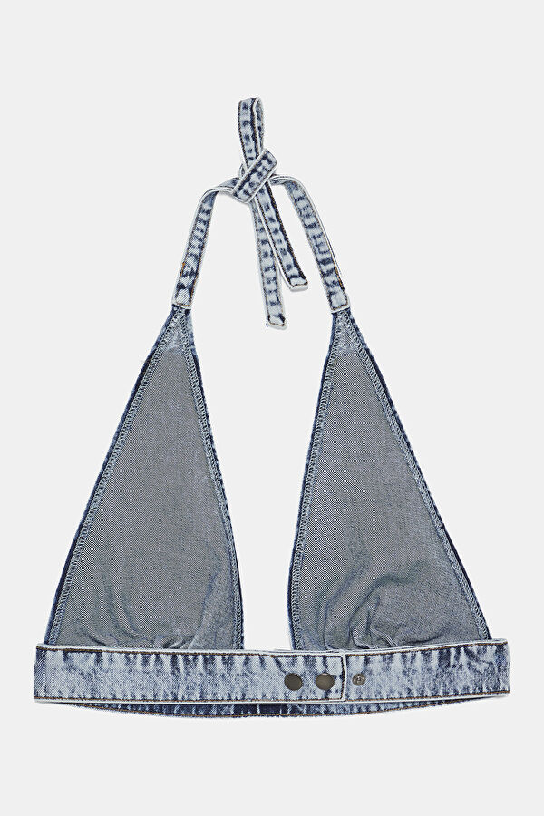 Blue Sleeveless Women's Bustier 4