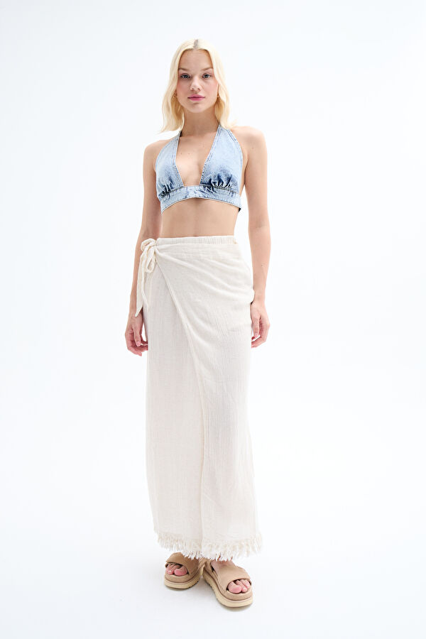Blue Sleeveless Women's Bustier
