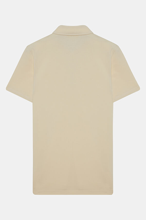 Ecru Polo Collar Men's T-Shirt 4