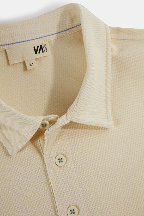 Ecru Polo Collar Men's T-Shirt 5