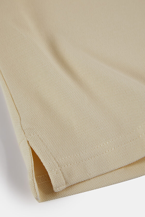 Ecru Polo Collar Men's T-Shirt 8