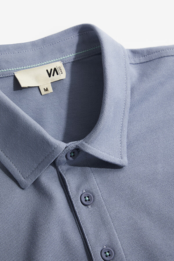 Blue Polo Collar Men's T-Shirt 3